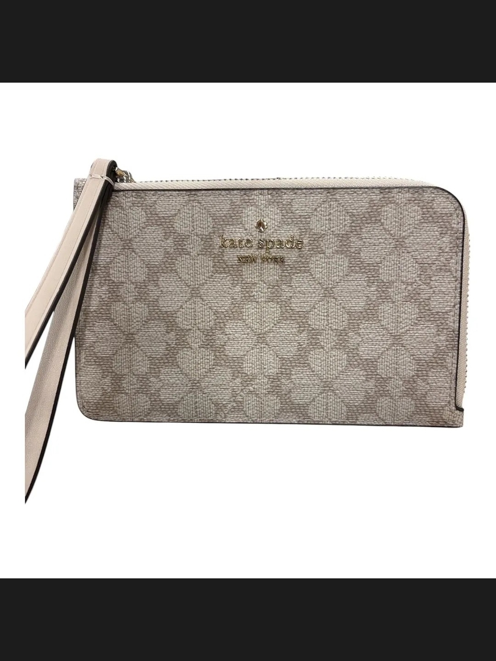 kate spade Beige Patterned Wristlet Clutch